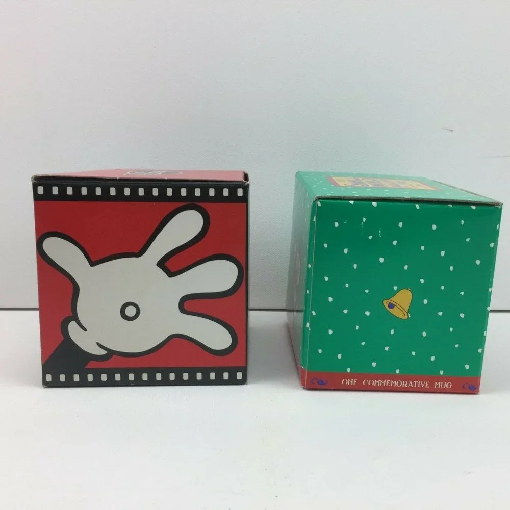 Vintage The Disney Store It's A Small World Holiday 1994 Cube Gift Boxes